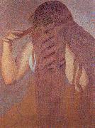 Henri Edmond Cross Woman Combing her Hair oil painting